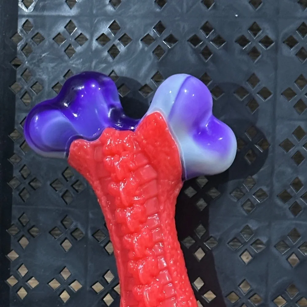 Dog Chew Bone Toy Red & Purple “Bone” Dog Chew Level 5 Large to XL Dogs NWT
